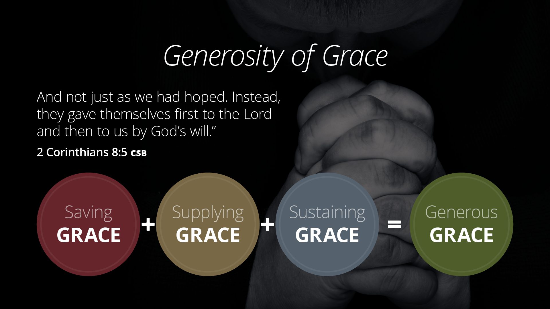 Generosity of Grace